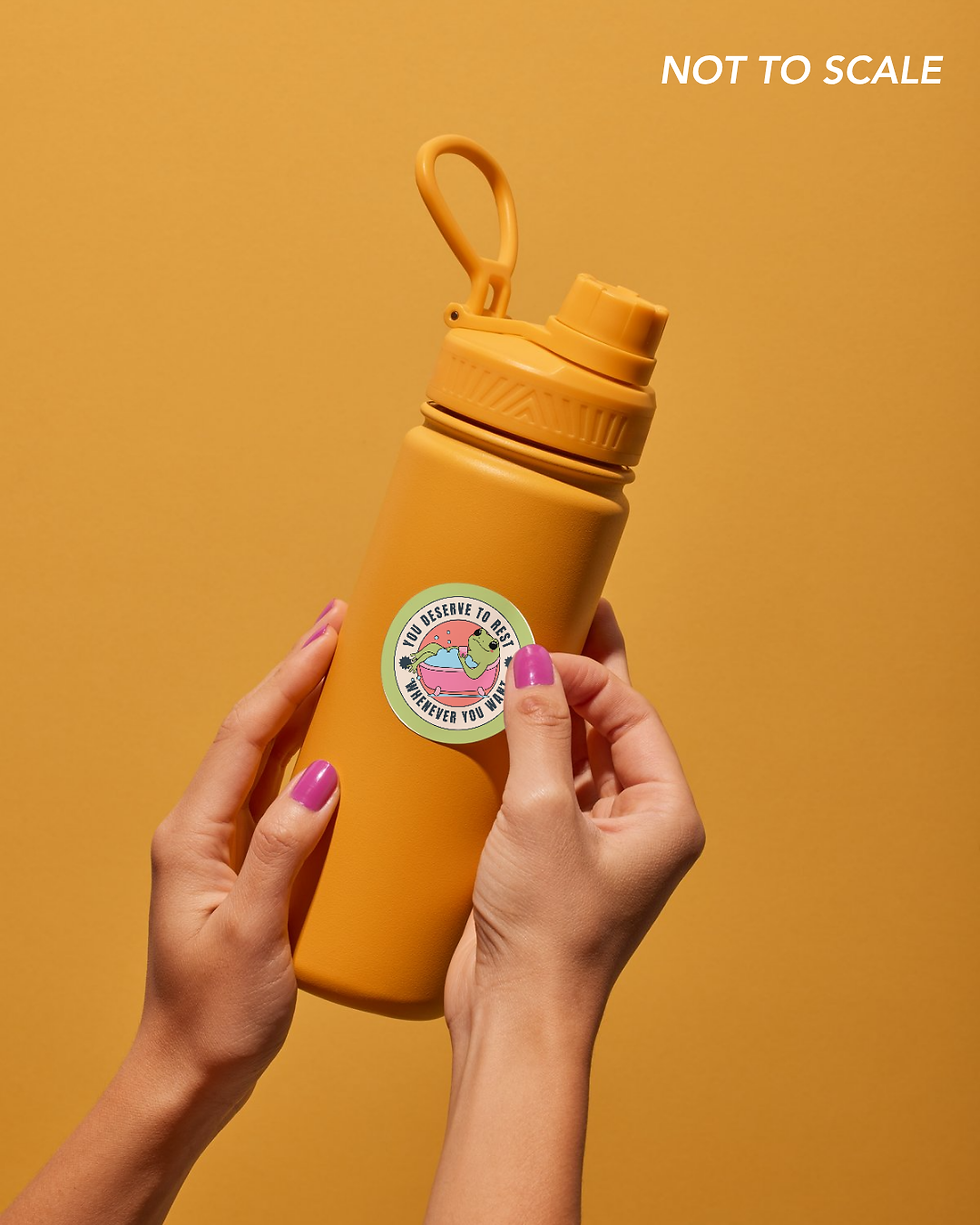 Thumbnail: 'You Deserve Rest' Frog Sticker