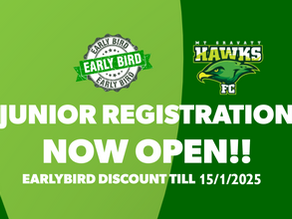 Junior Registration NOW OPEN - EARLYBIRD Discount