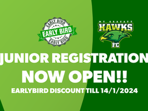 Junior Registration NOW OPEN - EARLYBIRD Discount