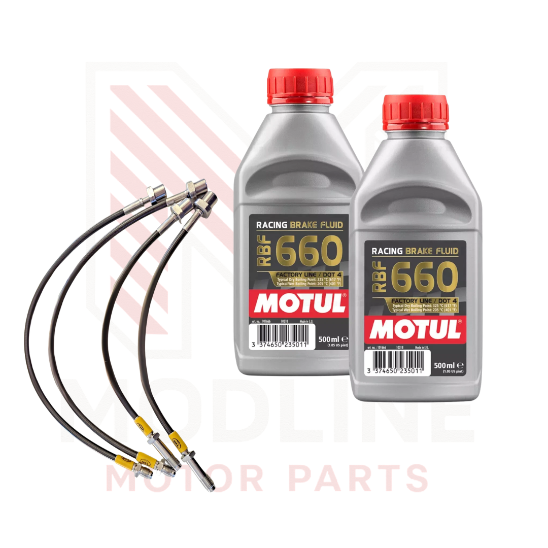 BRAIDED BRAKE LINE & PERFORMANCE BRAKE FLUID KIT
