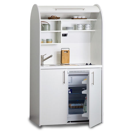 Küche im Schrank, Appartement Küche, moderne Küche, Miniküche, Single Küche,  Küche mit Rollo, pro-art Küchen