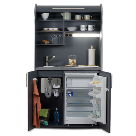Küche im Schrank, Appartement Küche, moderne Küche, Miniküche, Single Küche,  Küche mit Rollo, pro-art Küchen
