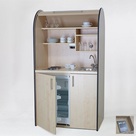 Küche im Schrank, Appartement Küche, moderne Küche, Miniküche, Single Küche,  Küche mit Rollo, pro-art Küchen
