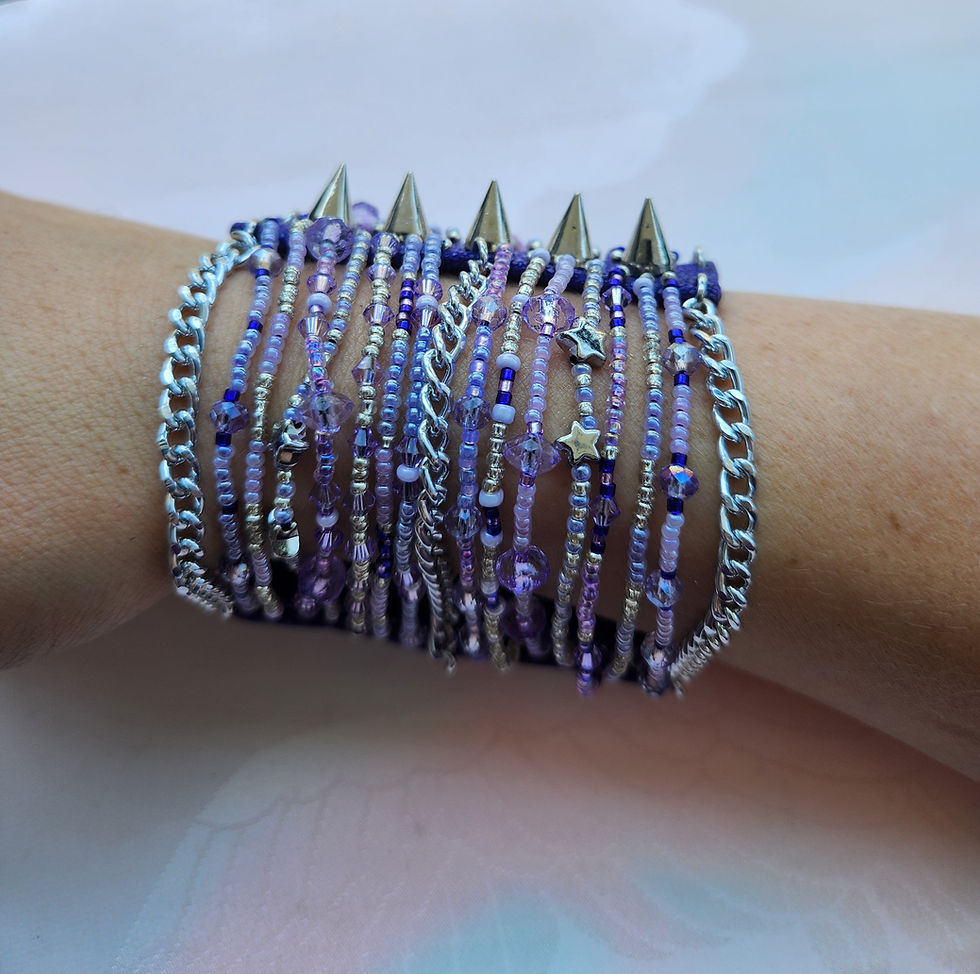サムネイル： Rocker Bracelet "Stingray Purple Lolita"- ロッカーブレスレット「スティングレイ・パープル・ロリータ」