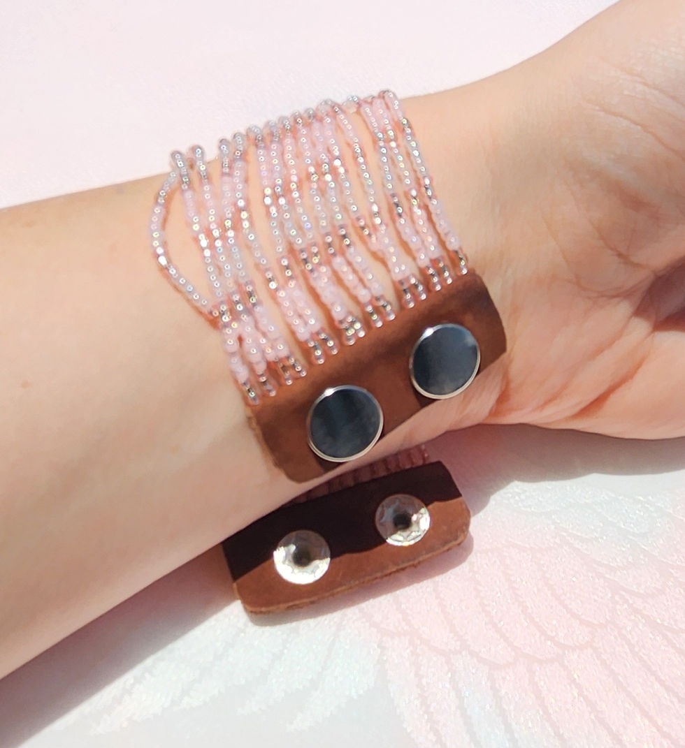 Miniaturbild: Maasai meets Kimono – Petite Pink Fusion Bracelet マサイ・ミーツ・キモノ – ピンク・プチサイズの融合ブレスレ