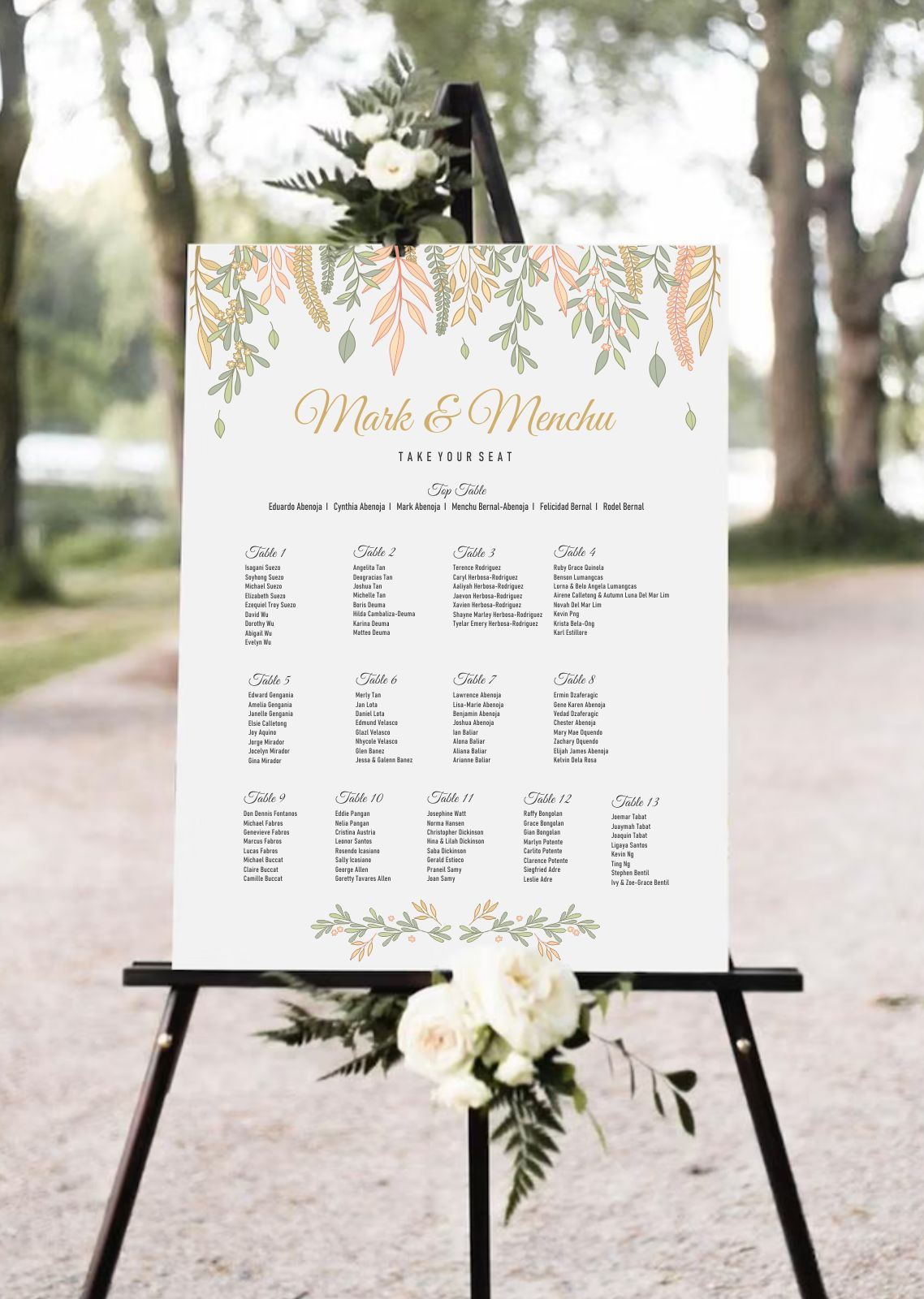Wedding Seating chart
