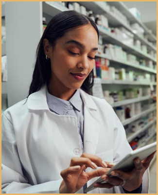 a pharmacist reviewing a formulary