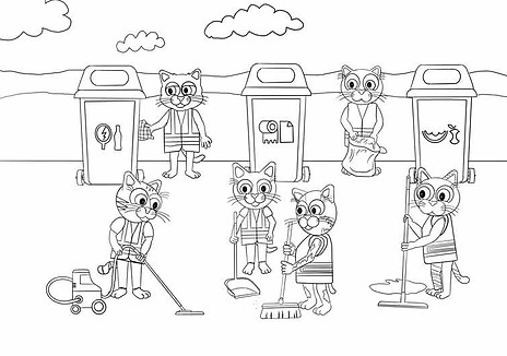 דף-צביעה-חתולים-מנקים