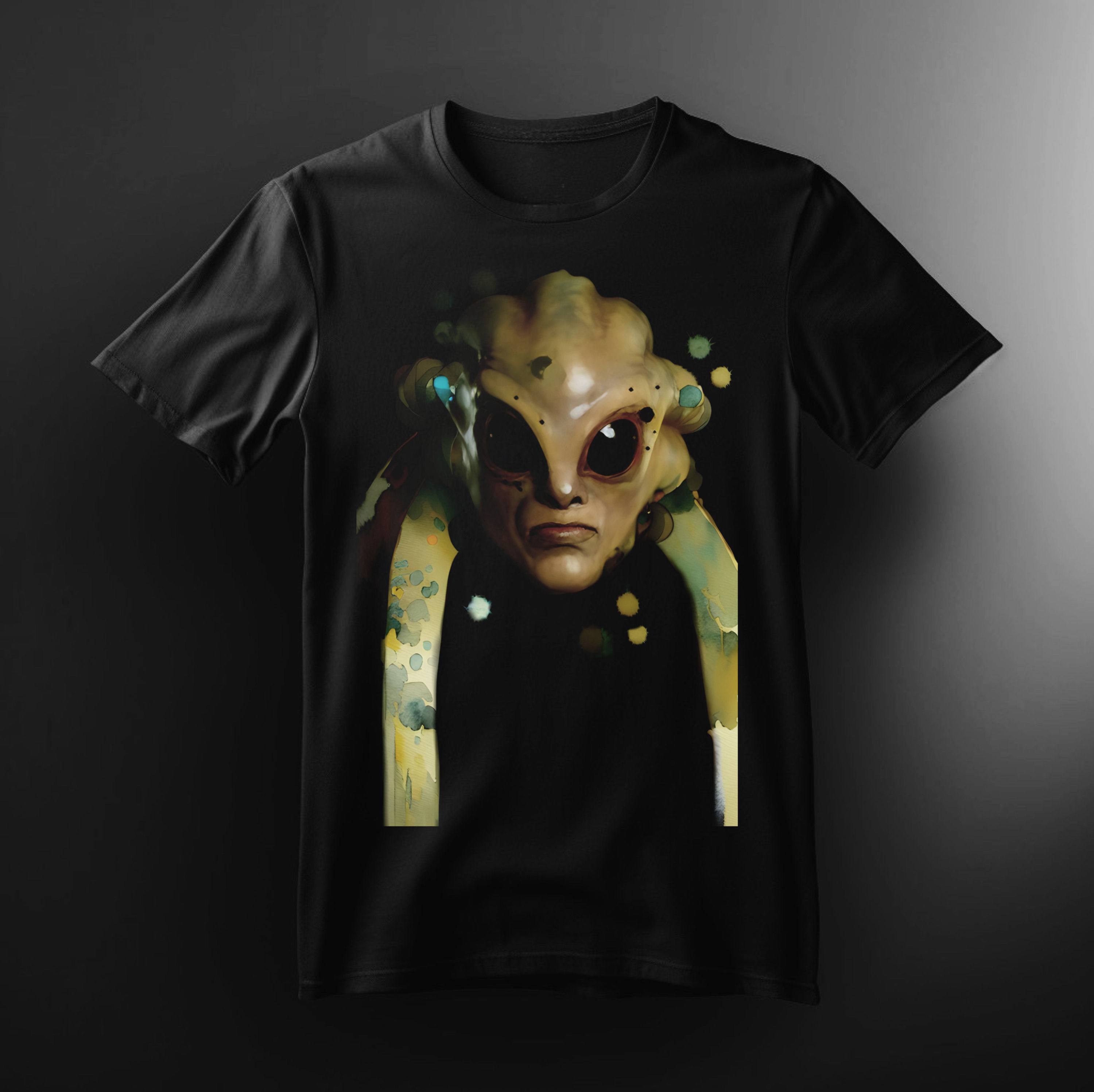 Kit Fisto Watercolor Portrait Tee - A Jedi Masters Tranquil Visage