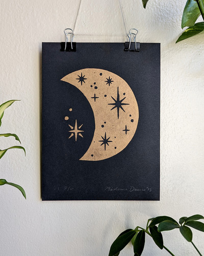Crescent Moon Metallic Print | MadisonDawneStudios