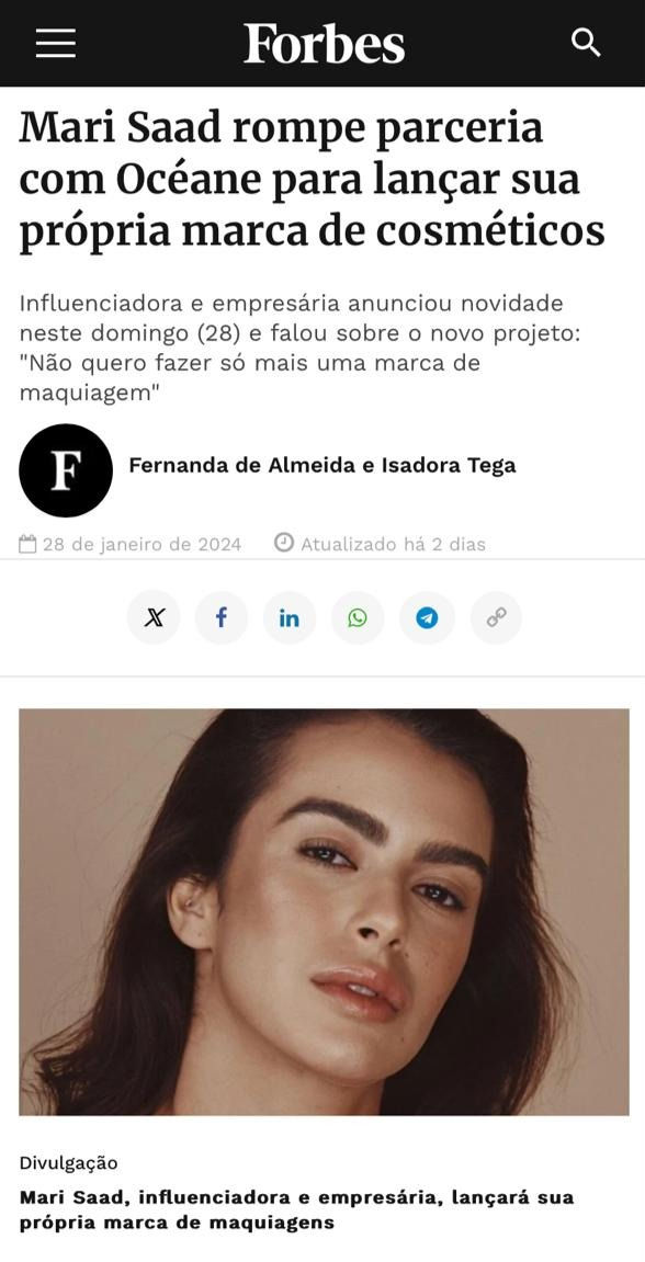 Notícia Forbes - Boca Rosa e Mari Saad