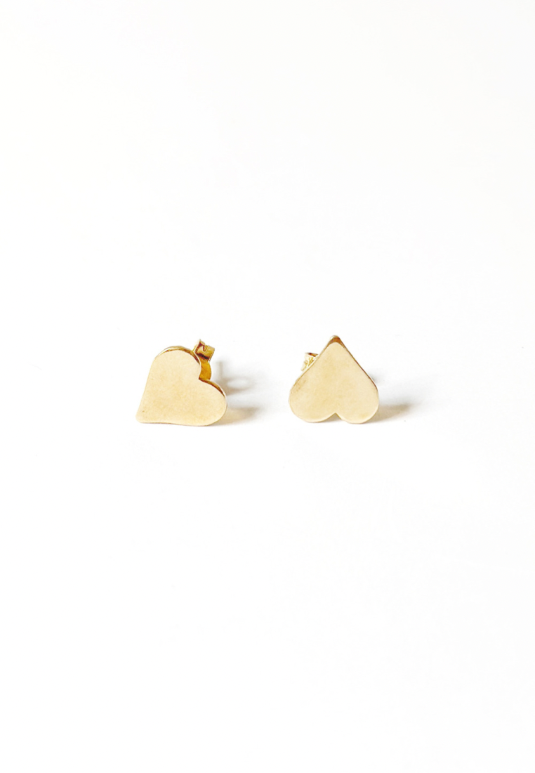 Cuore 18K Gold Stud Earrings