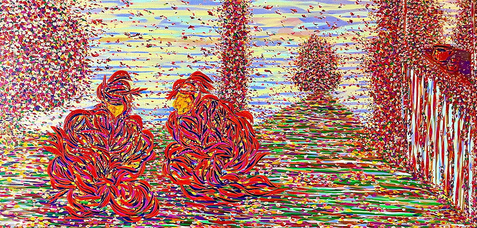 "It's Tea Time Over The Rainbow" by Minia D at www.miniaarts.com