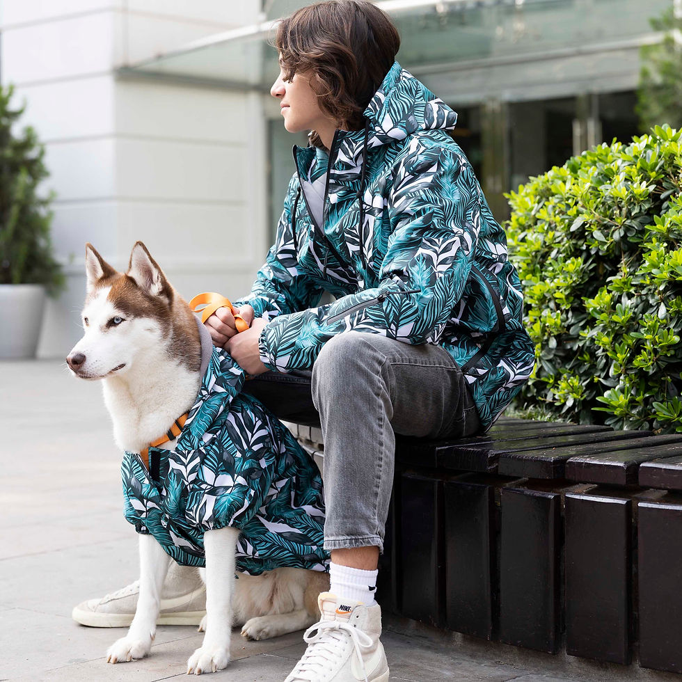 Thumbnail: Lindo People Aqua Black Unisex Raincoat
