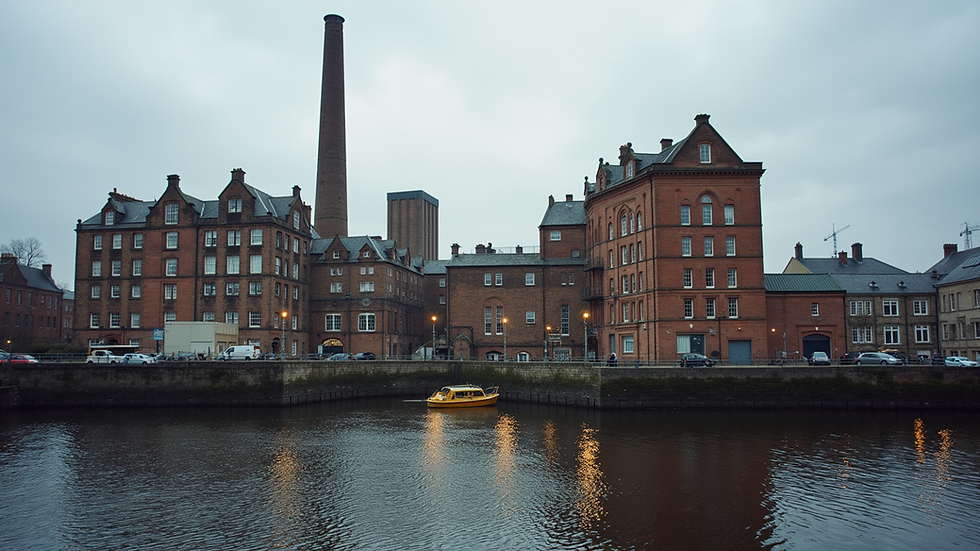 Wide angle view of Caledonian Brewery buildings set for redevelopment