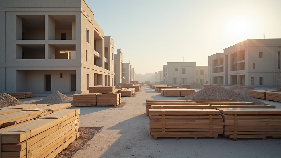 Close-up view of construction materials at a project site