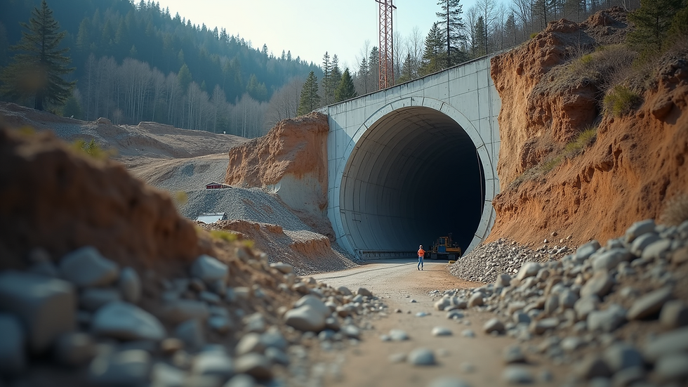 Eye-level view of the Eastern Tunnel construction site