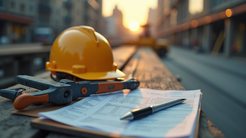 Eye-level view of construction management tools