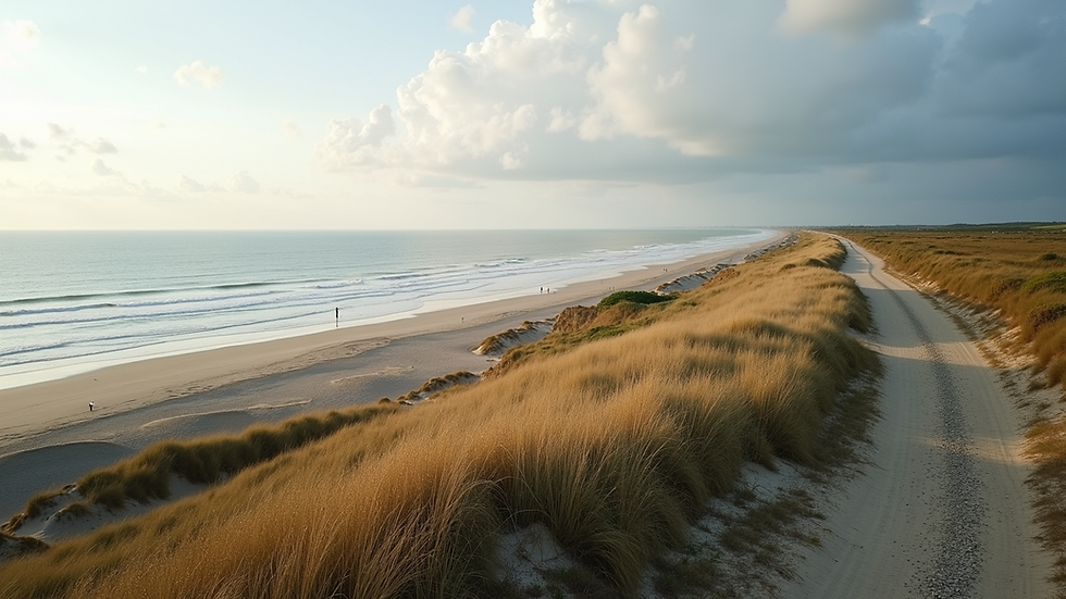 High angle view of the Suffolk coastline with proposed embankment location