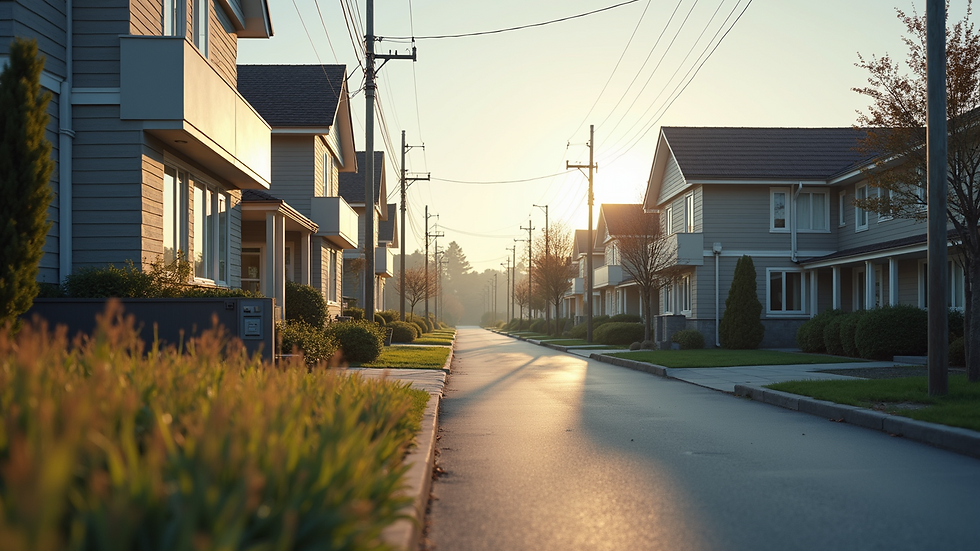 Eye-level view of modern residential neighbourhood