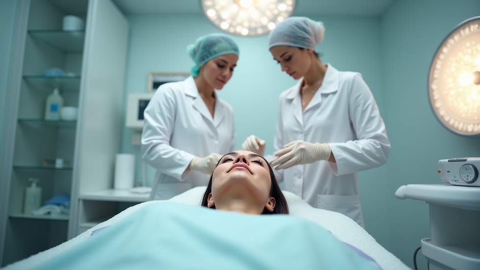 Eye-level view of modern aesthetic clinic treatment room