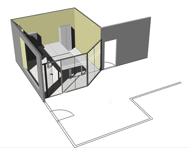 Plano 3D de una oficina