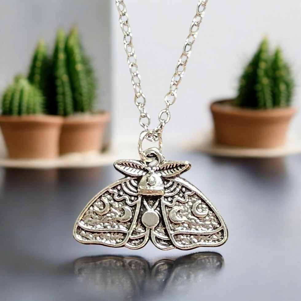 Thumbnail: Moon Phase Moth Necklace