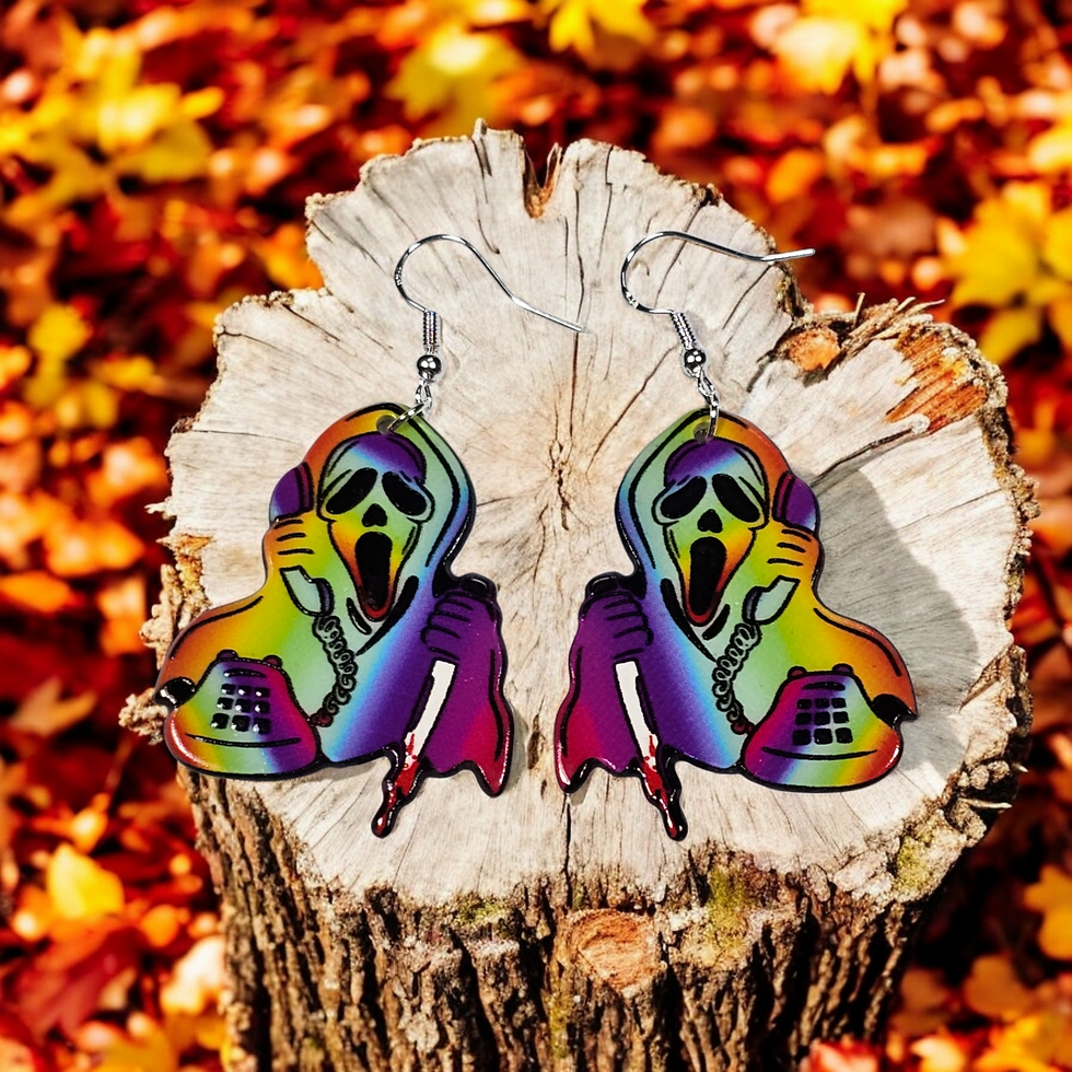 Thumbnail: Rainbow Horror Movie Character Earrings