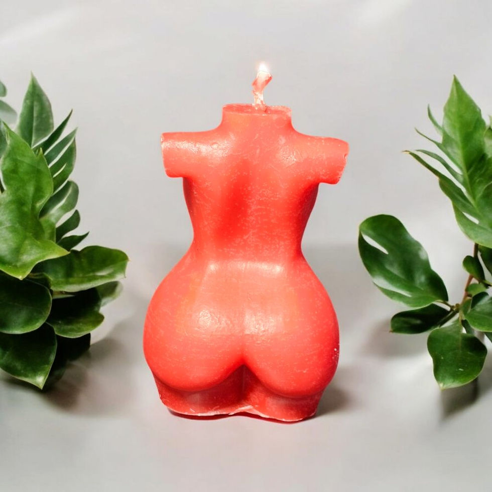 Thumbnail: Red Woman's Torso Candle - Apple Cider