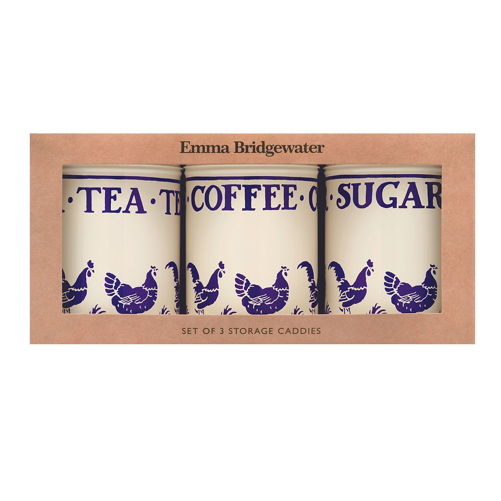 Elitetins - Emma Bridgewater - Blue Hens Set of 3 Caddies