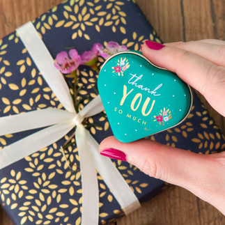 Elitetins - Sara Miller Mini Heart "Thank you" Tin