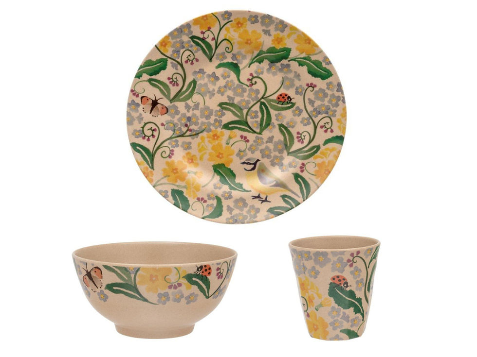 Elitetins - Emma Bridgewater - Spring Rice Husk Plate, Bowl and Beaker
