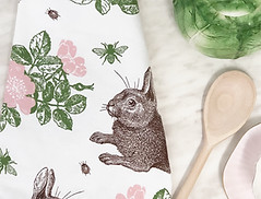 Elitetins - Thornback & Peel - Rabbit & Rose Tea Towel