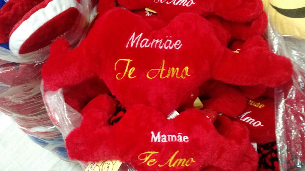 Almofada de Coração Frase Romântica P