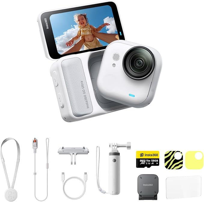 Thumbnail: Insta360 GO Ultra Lifestyle Pack Arctic White - 4K Hands-Free Camera Ultra-Li…