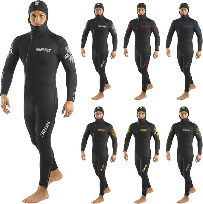Thumbnail: SEAC Liberty Long Man - One-Piece Men’s Wetsuit 5 mm with Integrated Hood – D…