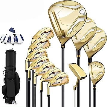 Golf Club Set, Complete 12 Piece Left Handed with Stand Bag, Carbon Shaft, Id…