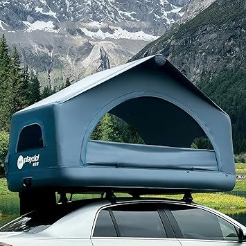 Shell Wing Inflatable Floatable Rooftop Tent - 2 Man Portable Easy Set-up Fou…