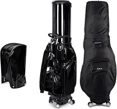Professional golf bag with 4 wheels, high-end golf cart bag, portable golf ra…