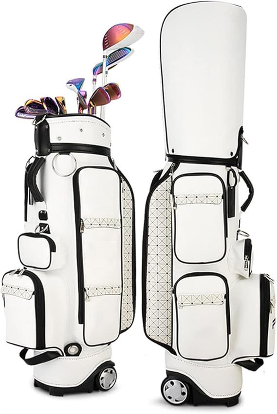 Thumbnail: Golf Club Bag, Portable Golf Club Bag, PU Leather Golf Club Bag with 5-Way St…