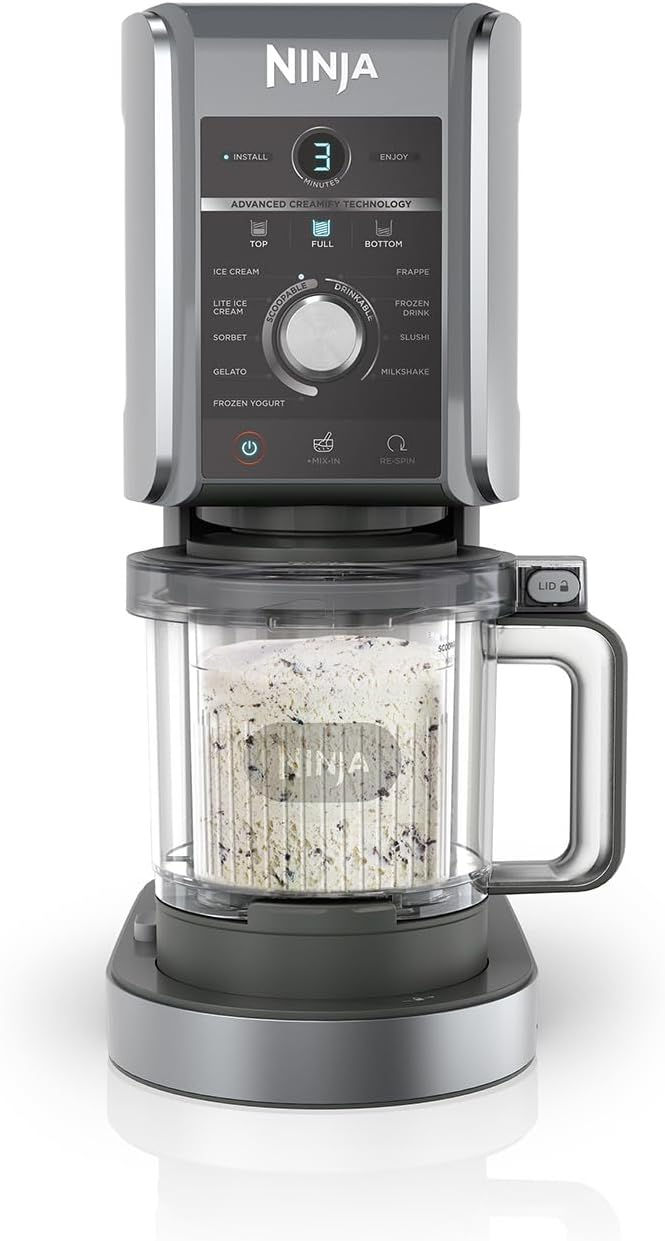 Thumbnail: Ninja CREAMi Deluxe Ice Cream Maker & Frozen Dessert Maker with 3 Tubs, 10 Fu…
