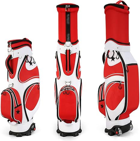 Thumbnail: Golf Bag, Multi-Function Golf Rack Bag with 2 Wheels, Lightweight Golf Club S…