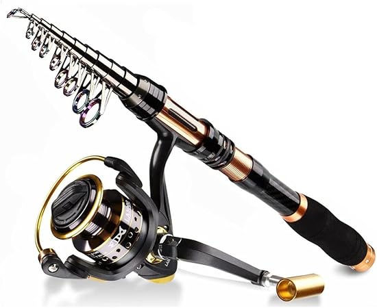 Thumbnail: Carbon Telescopic Fishing Rod Reel Combo Set with Line Lures Kit Bag for Kids…