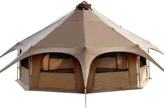 Thumbnail: TOMOUNT Teepee Tent Cotton 6-8 Person Family Tent Canvas Pyramid Yurt Large G…