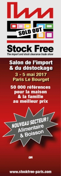 Bannière pub sur www.destockplus.com avec 11 000 visites par jour. Destockage, import, fins de série, lot, permanent