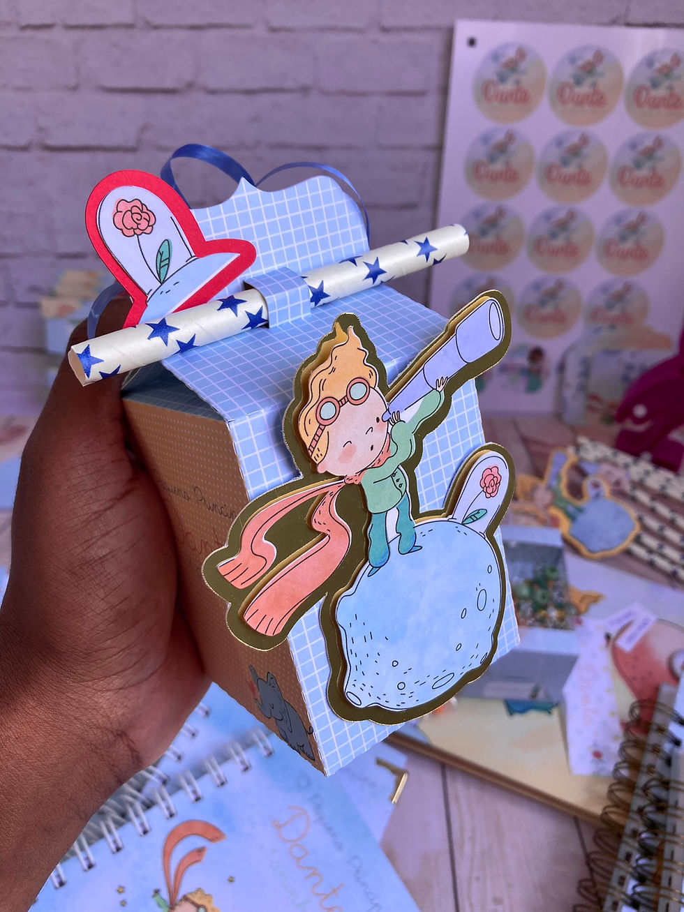 Miniatura: Caixinha canudo - 20 unidades - Pequeno Príncipe