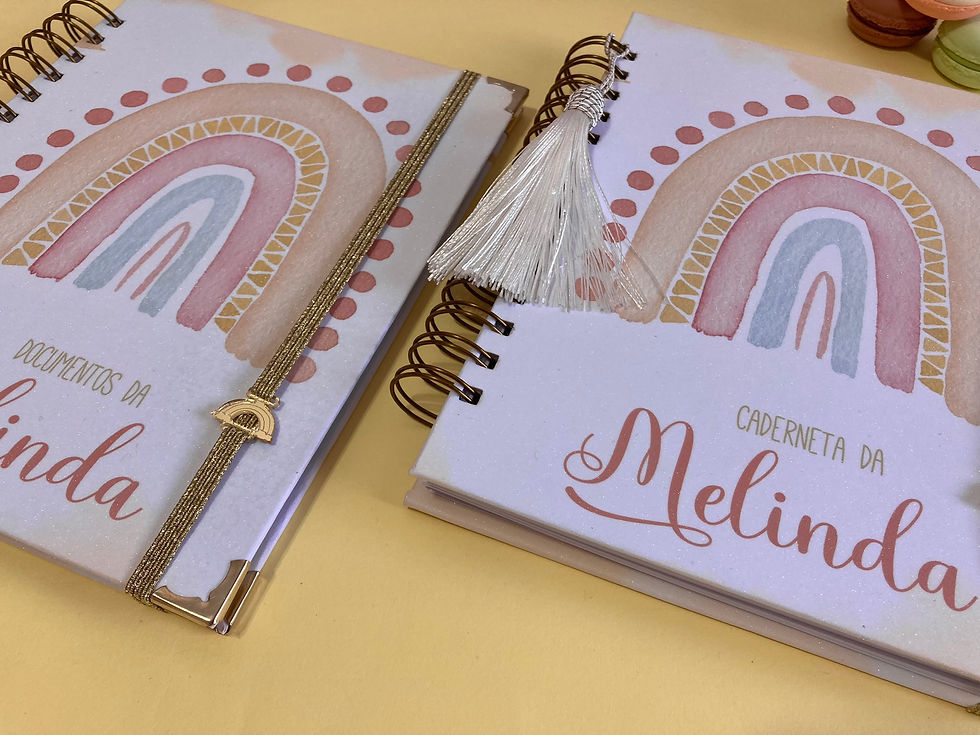 Miniatura: Caderneta de Saúde + Porta documentos A5 (pequeno) - Arco Iris Boho