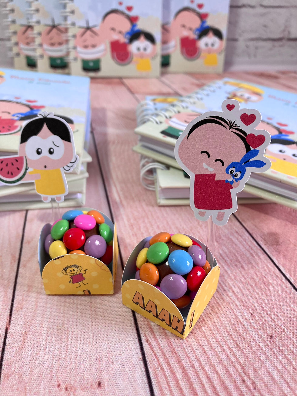 Porta docinhos Turminha + topper - 20 Unidades