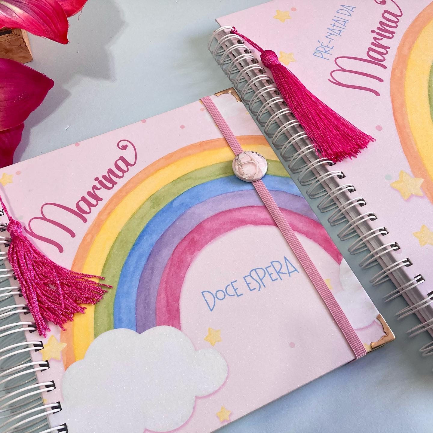 Livro da gestação - Arco Íris rosa