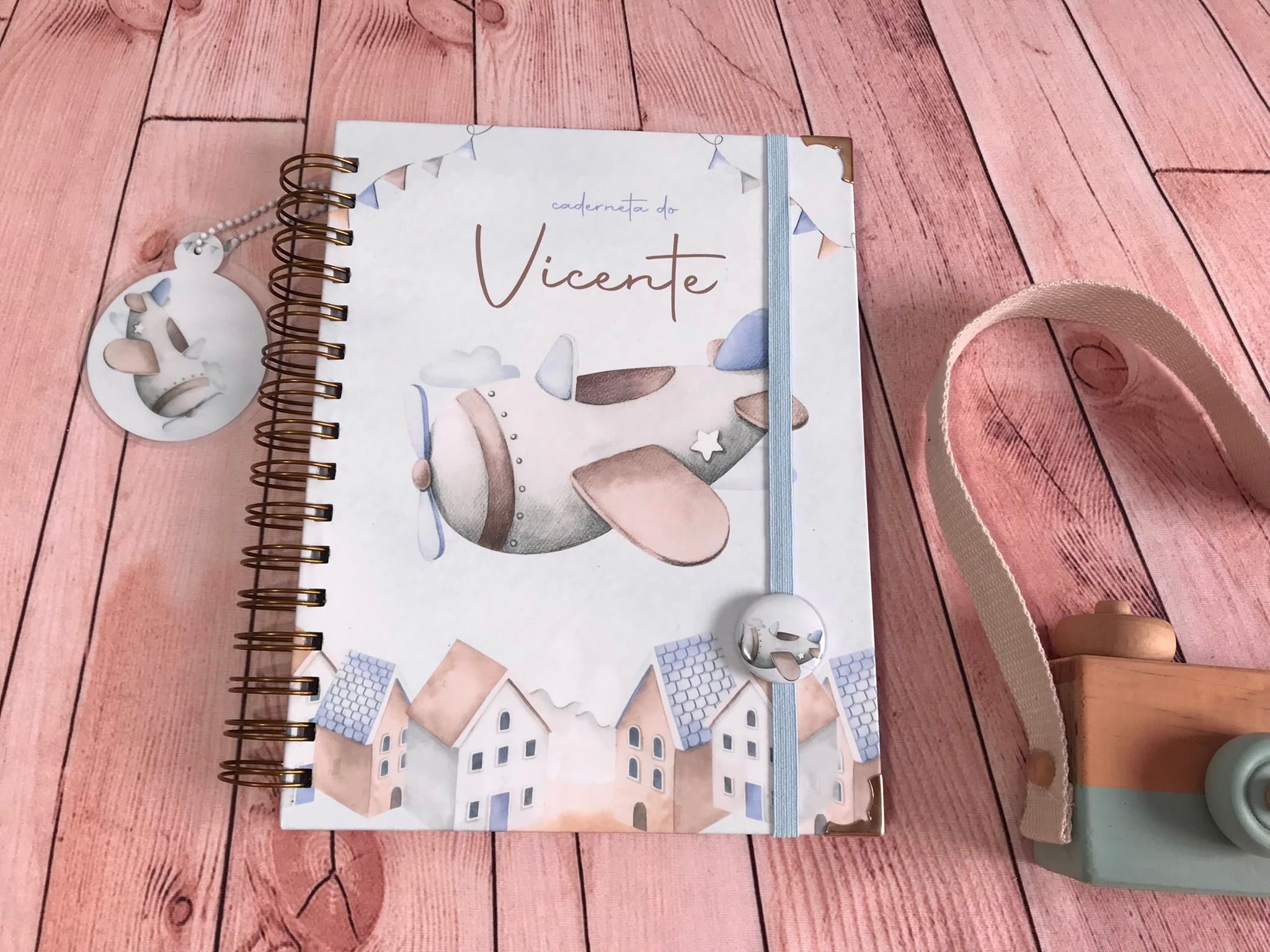 Caderneta de Saúde - Avião Aquarelado